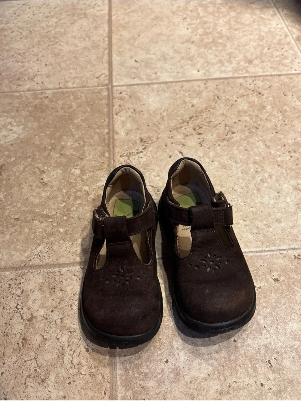 Stride Rite Samantha Brown T-Strap Suede Kids Shoes